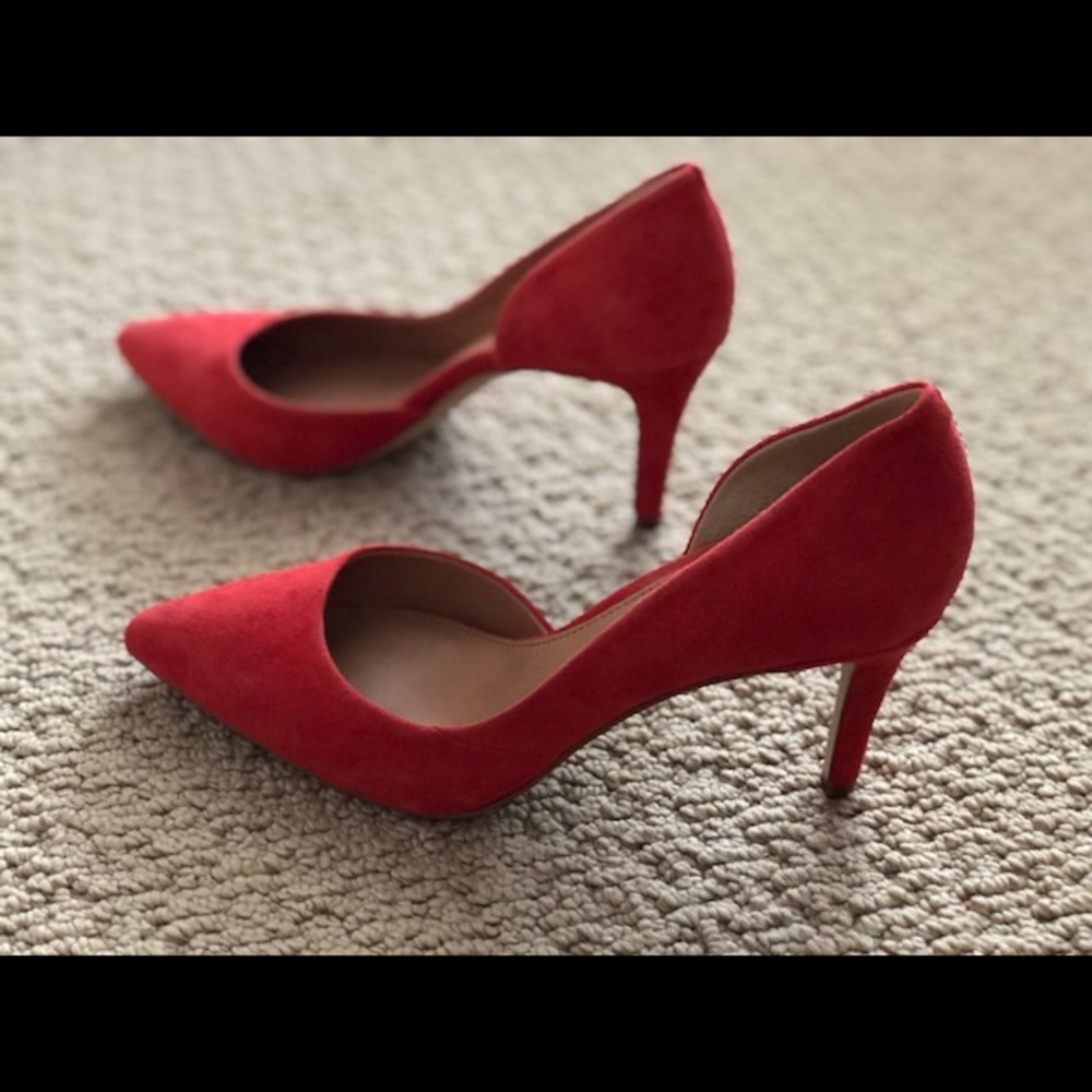 J Crew D’Orsey Pump in Poppy color